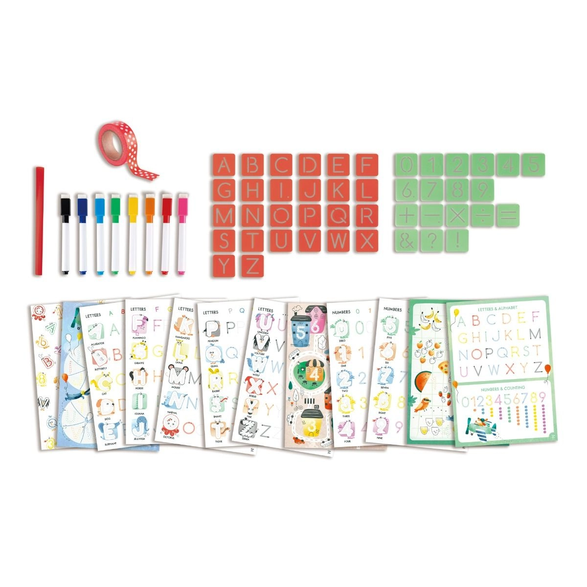 Letters And Numbers Tracing - 66pcs eight whiteboard marker pens