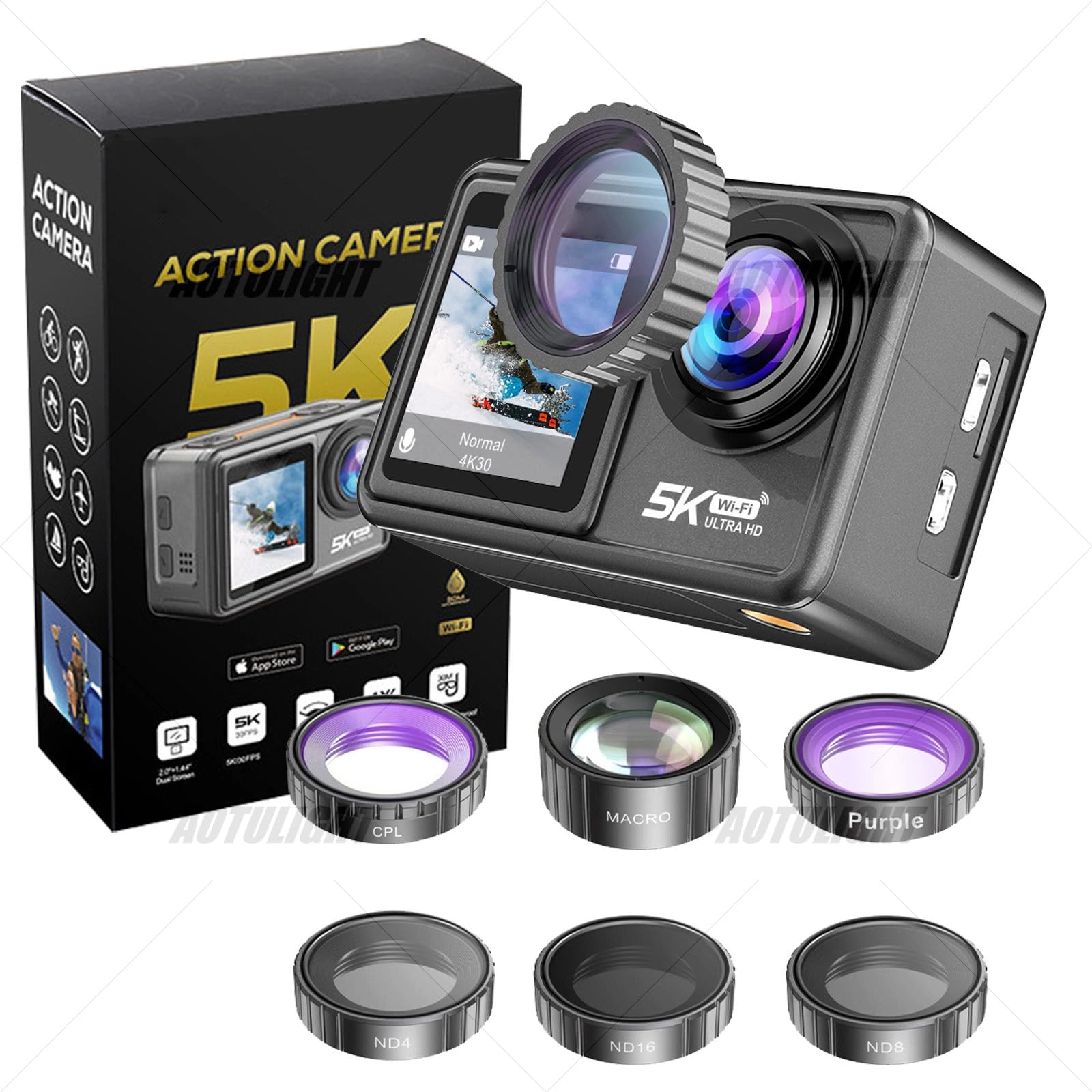 AOTULIGHT Action Camera - 5K 30FPS