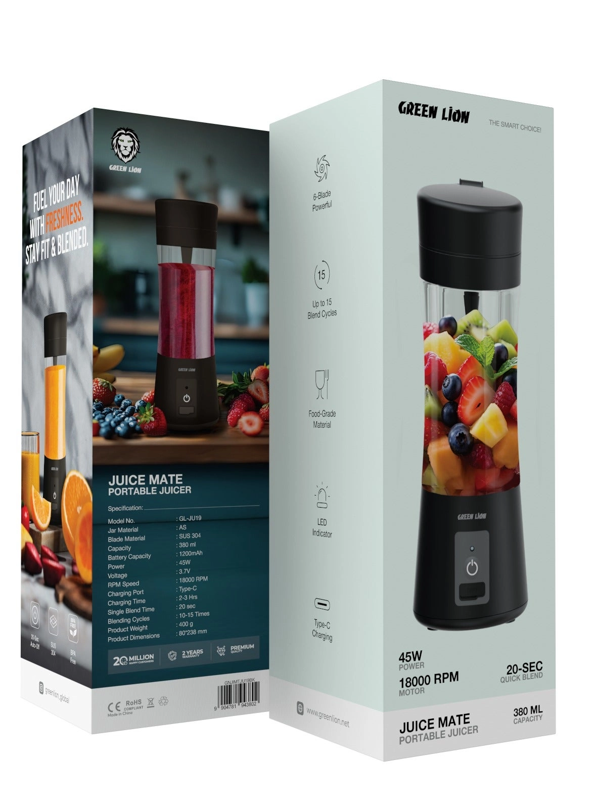 Juice Mate Portable Juicer - 45W 380ml