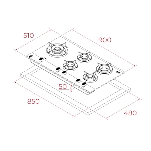 Van Gogh Museum Edition GBC 95 VB VG Gas hob