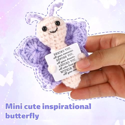 Butterfly Crochet 10 cm Plush - Purple Wool
