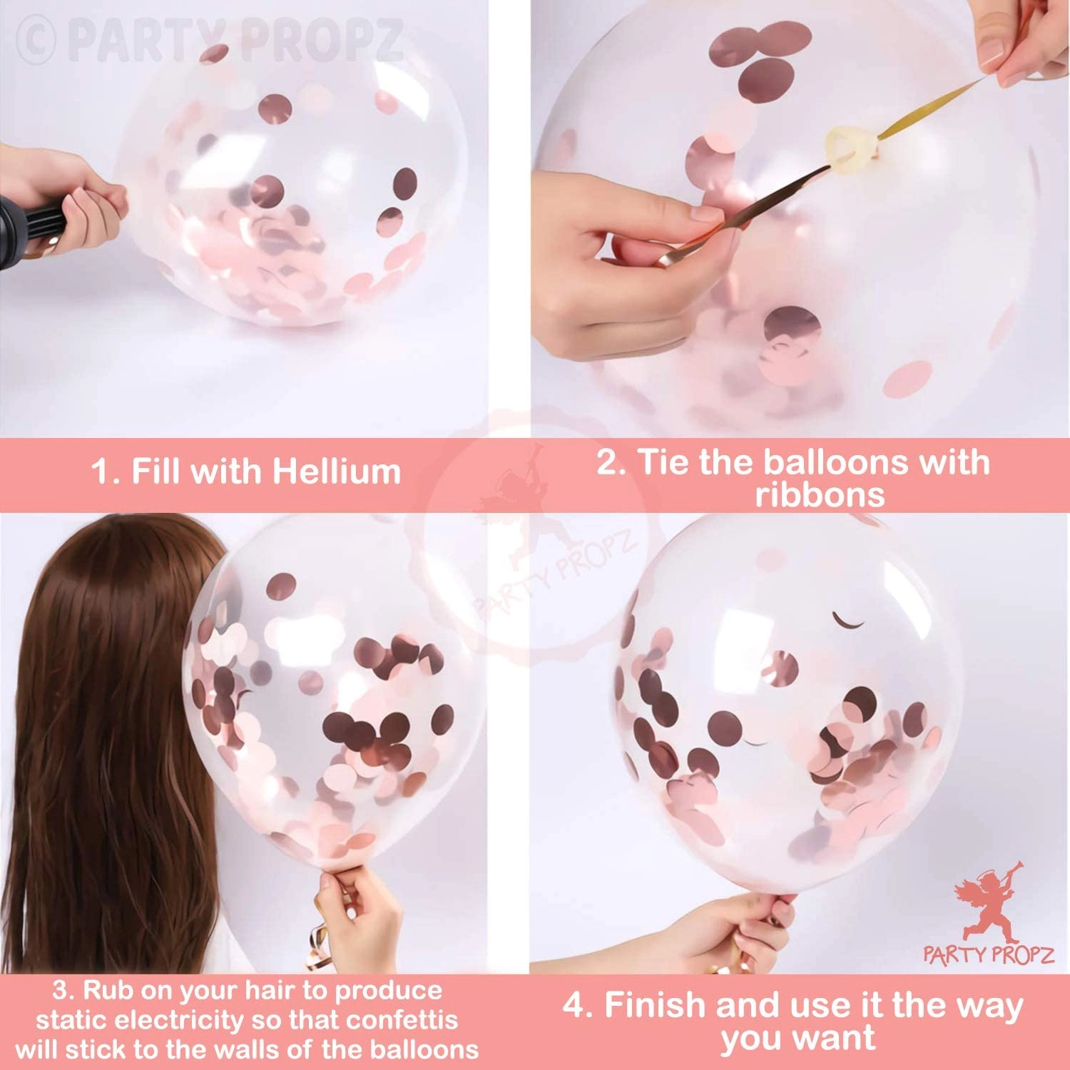 Latex & Confetti Balloons - 18 Pcs Birthday