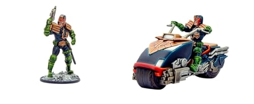 Judge Dredd Figure - 28 mm Resin Unpainted + Lawmaster Bike