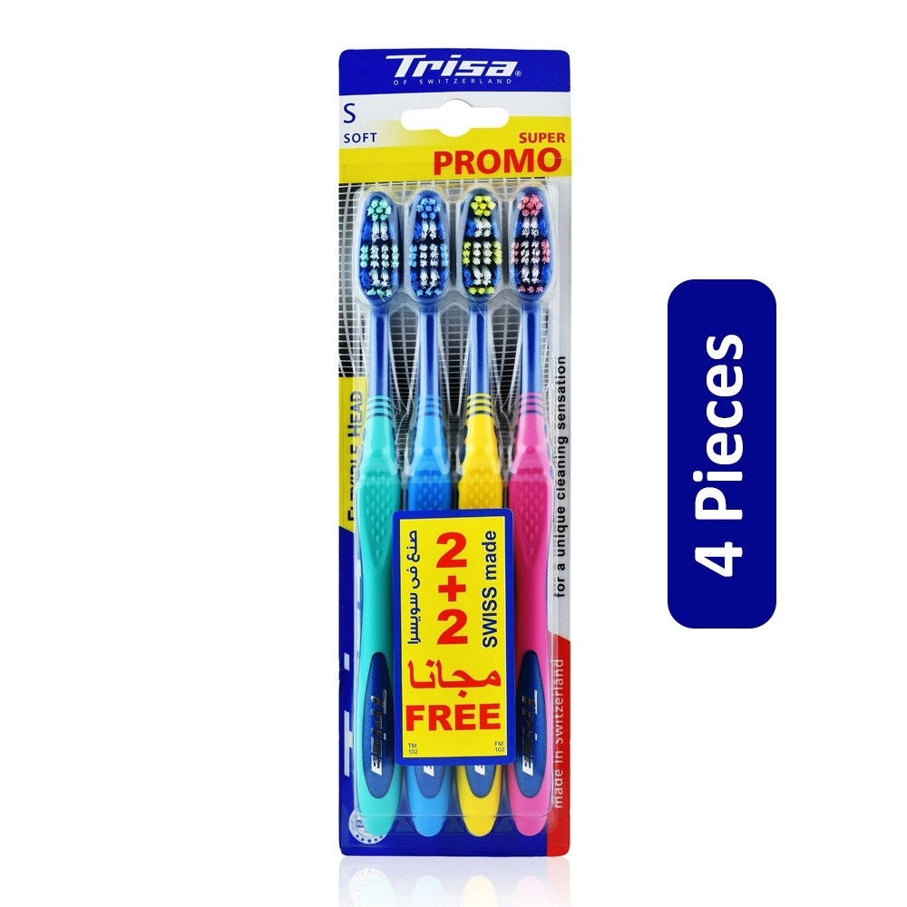 Trisa Flexible Head Toothbrush - Soft 4-Piece Pack