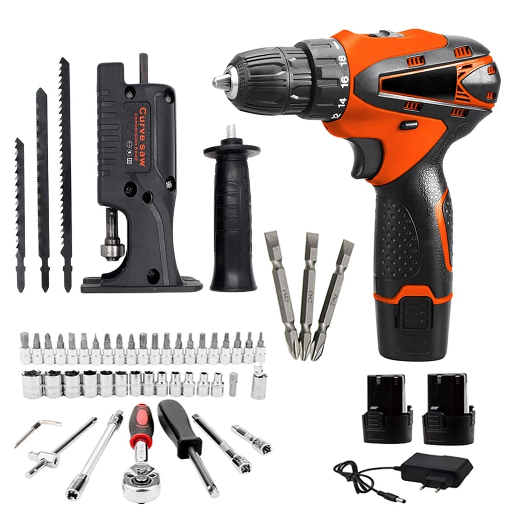 MLD Cordless Screwdriver drill machine - 12V 0-10mm + 1200 mAh Battery + Charging Adapter + Polishing Pad kit - 5 inch