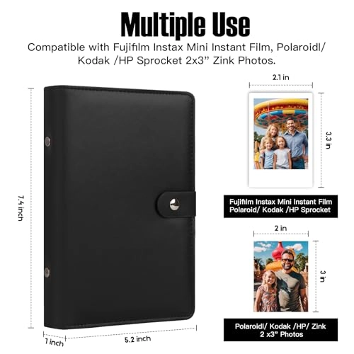 2x3" 156 Pockets Faux Leather Photo Album