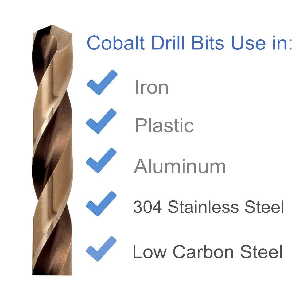 Drill Bits - Cobalt 10PCS 1/4"