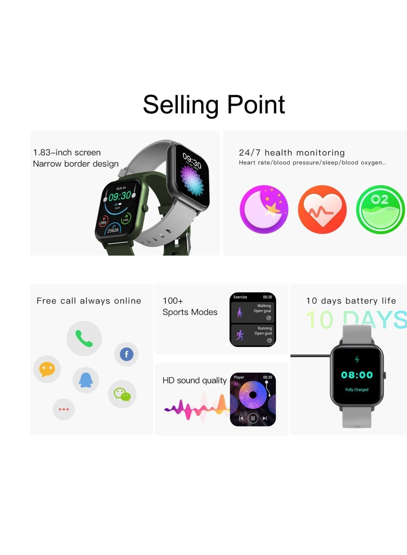 AI Voice Assistant Smart Watch