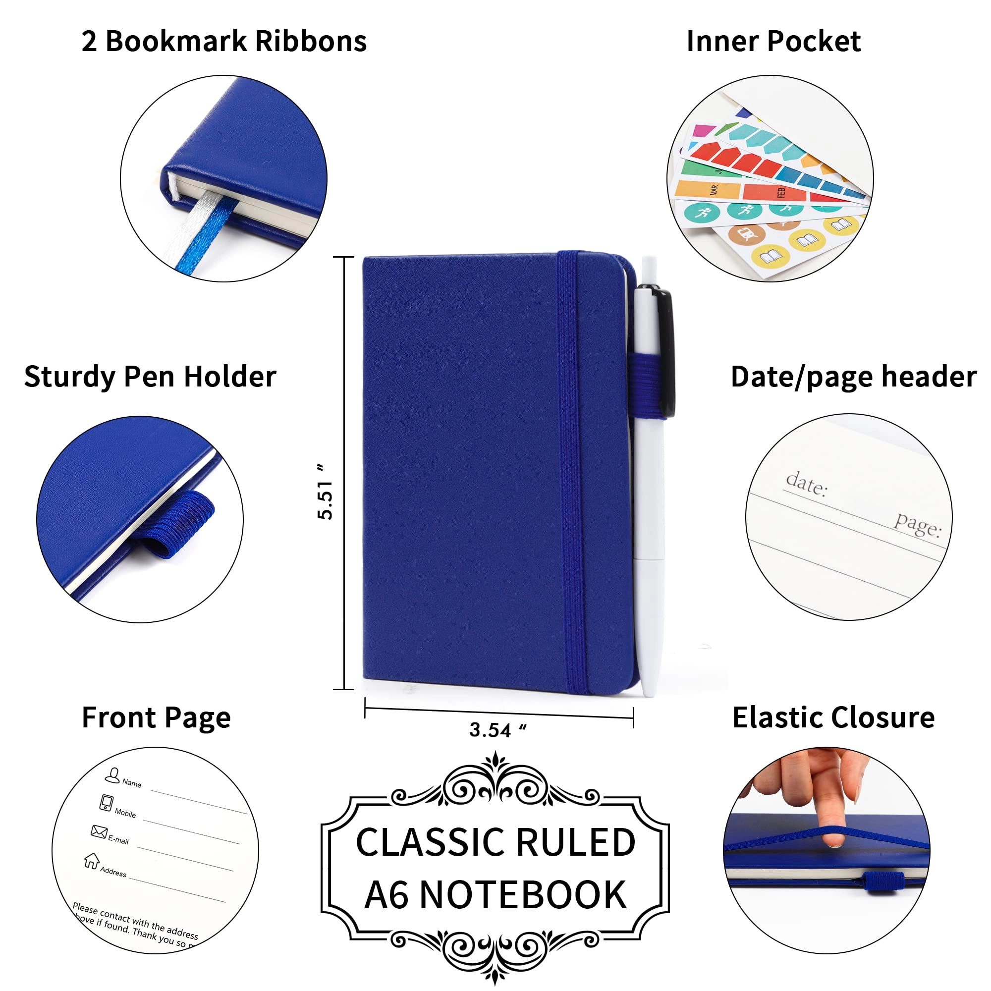 Pocket Notebook A6 Hardcover - Lined 56 Sheets