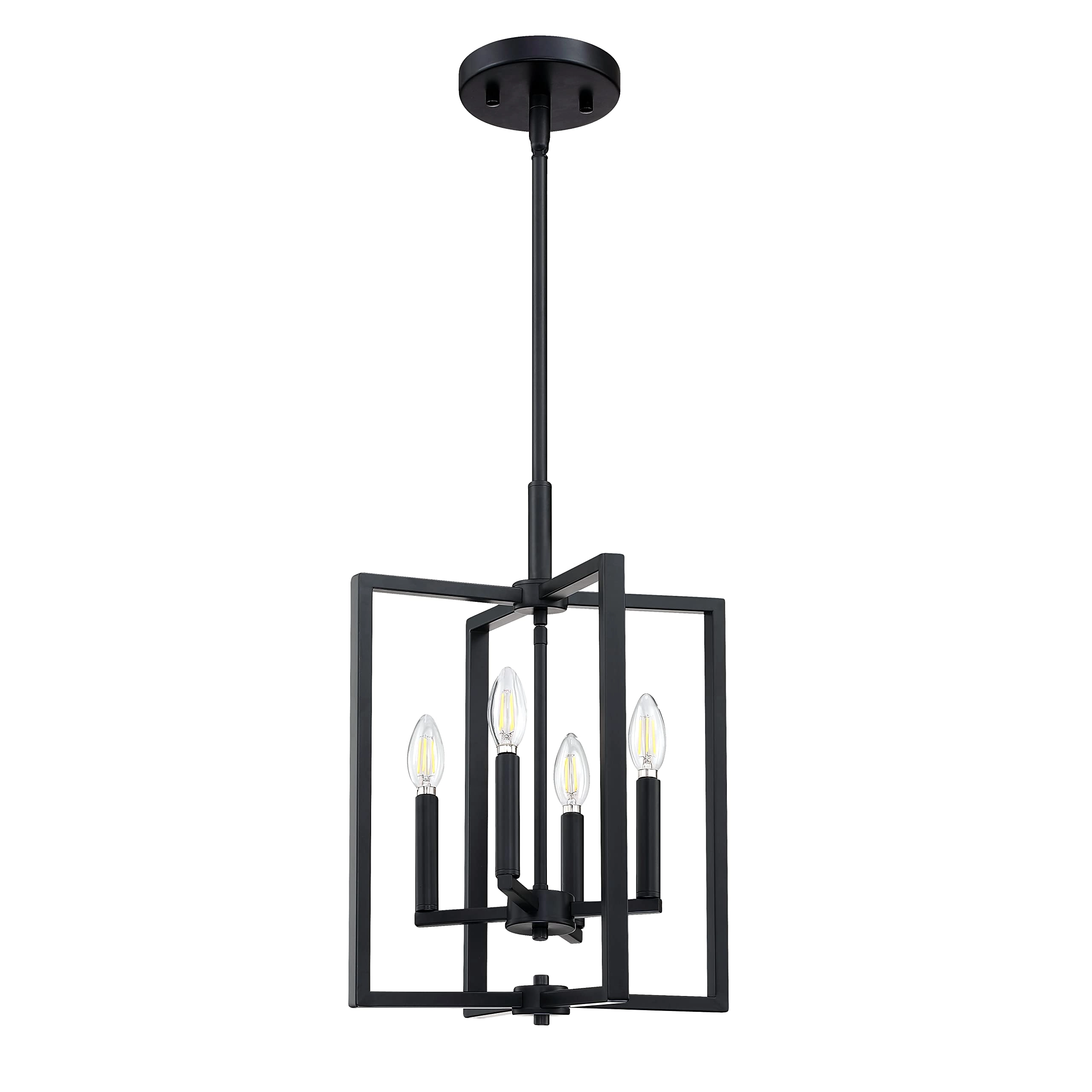 leading lighting Farmhouse Chandelier - 4 Light Black