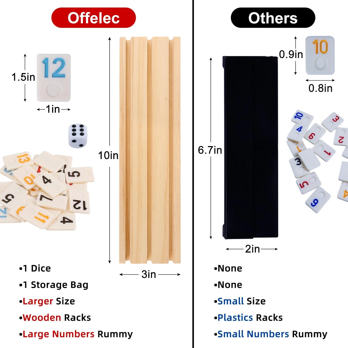 Rummy Cube - 106 Tiles 4 Wooden Racks Portable Case