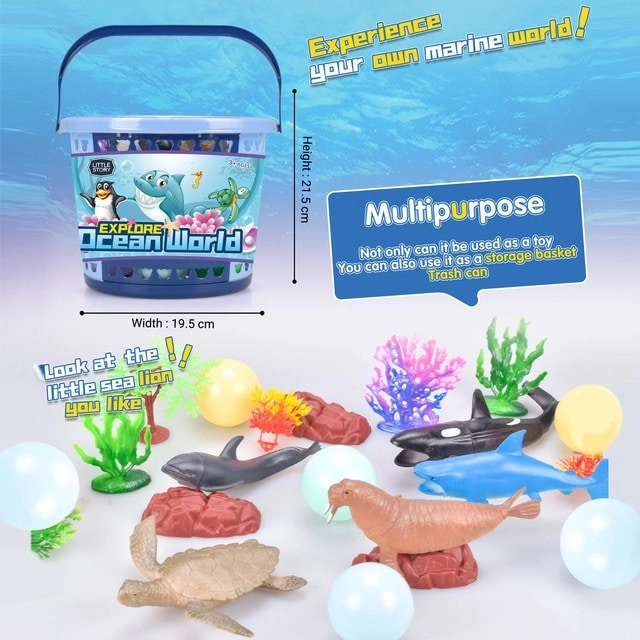 Ocean World Bucket Set - 21Pcs Multicolor
