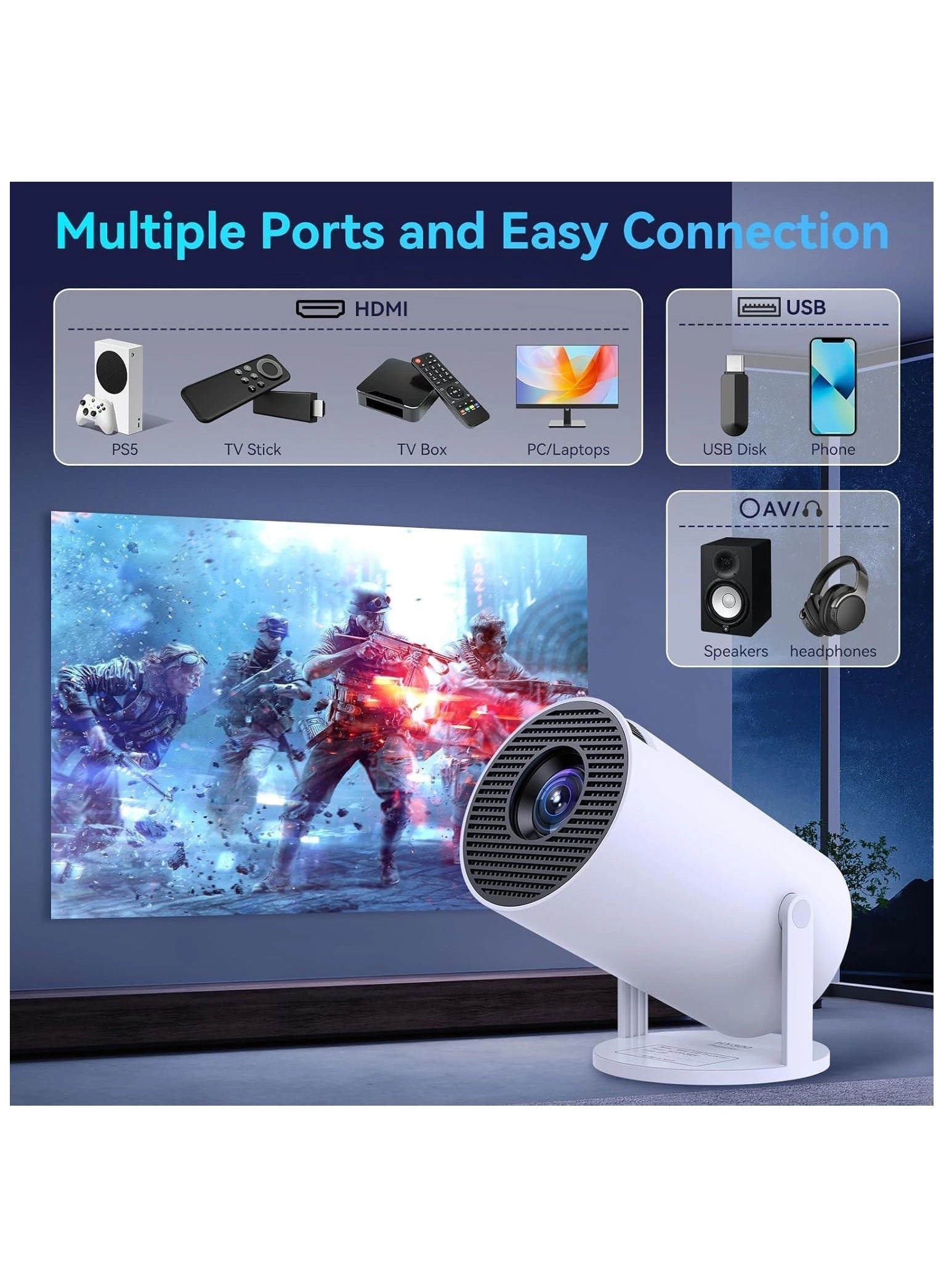 Ultra HD Smart Projector - 160 ANSI Lumens