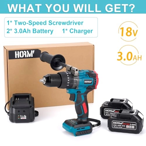 Power Drill Driver - 3000 Milliamp Hours 18 Volts (DC)