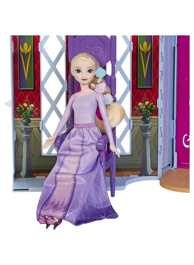 Arendelle Castle - over 2 feet high + Elsa Doll - posable purple dress Ages 3+