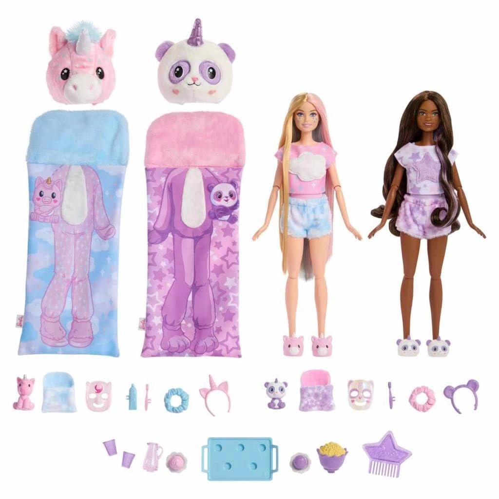 Barbie Cutie Reveal - 2 Dolls 2 Pets 35+ Surprises Gift Set