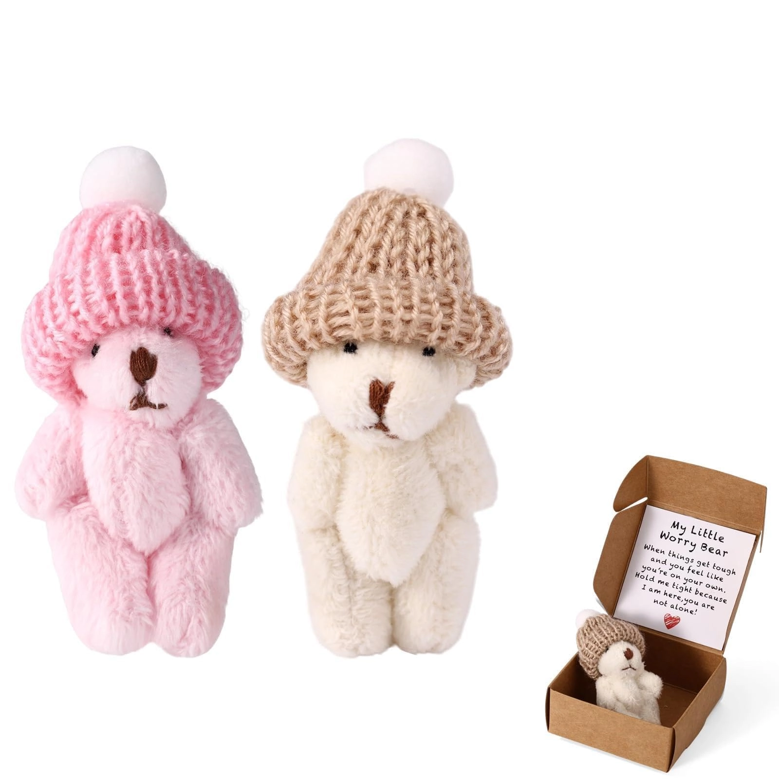 TOYMIS Little Bear in Box - Encouraging Card Pink White Sets