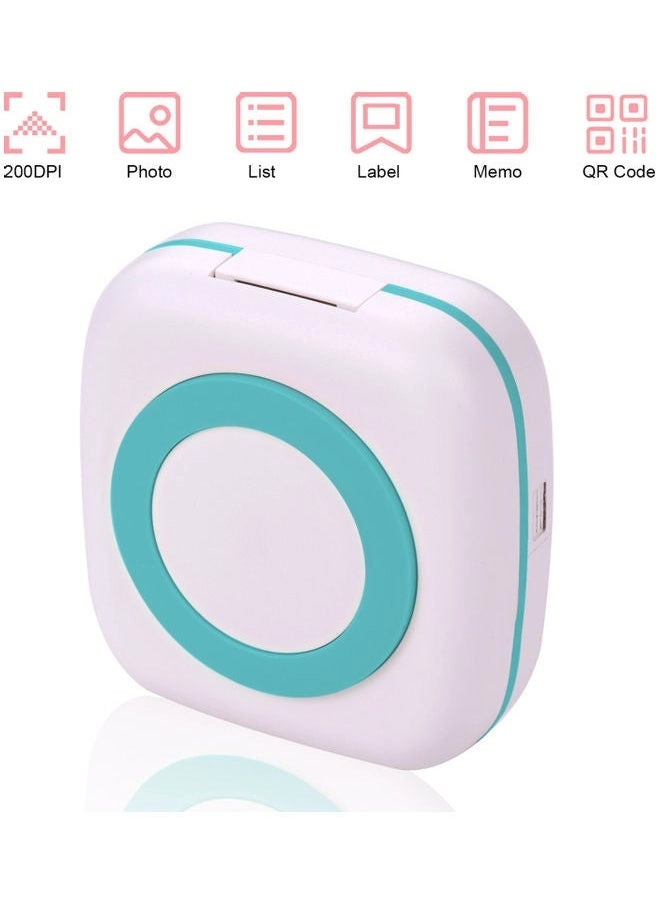 Wireless Mini Photo Printer White/Green