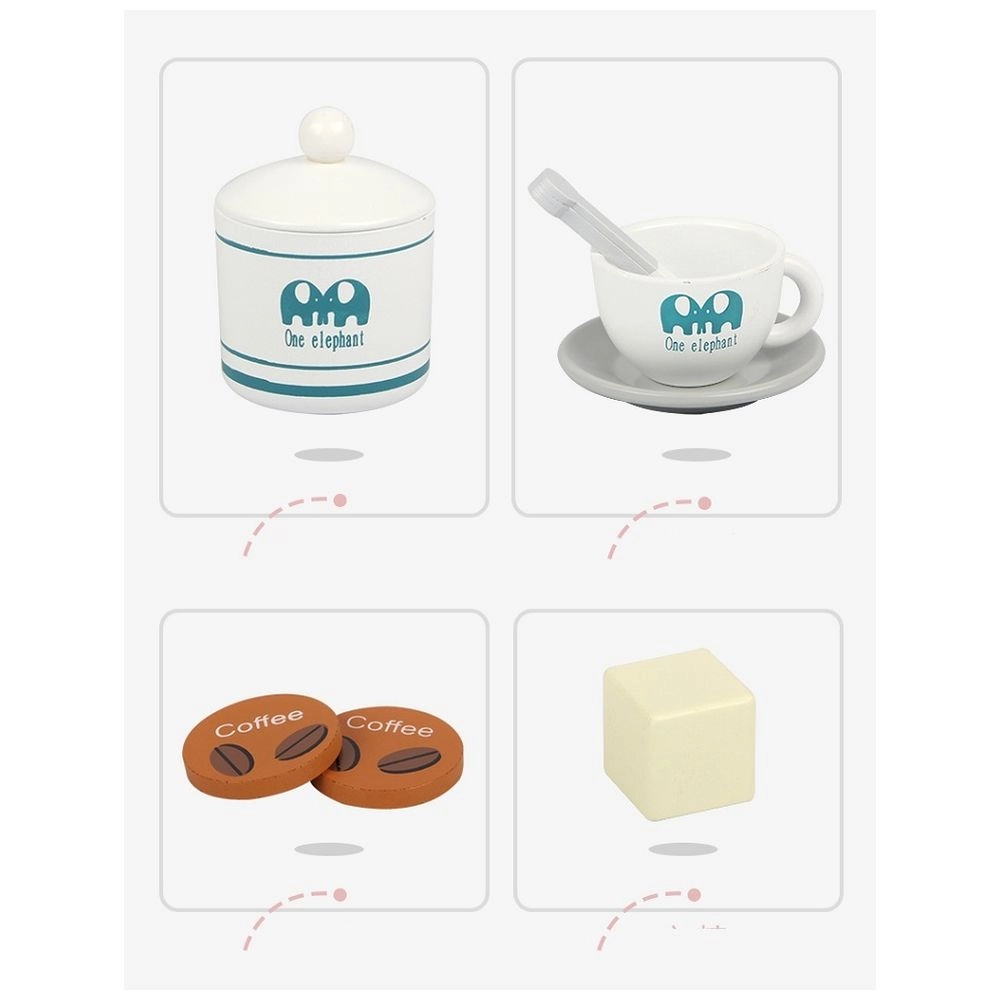 Kids Wooden Coffee Maker Toy Pretend Play Set (5551007-MSN20019)