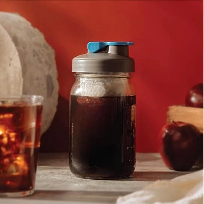Cold Brew Mason Jar Pitcher - 64Oz Stainless Steel Mesh Filter