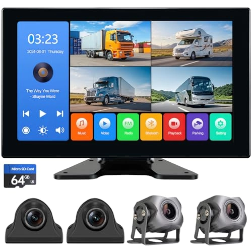 4-Channel 1080p Backup Camera Dash Cam - Bluetooth