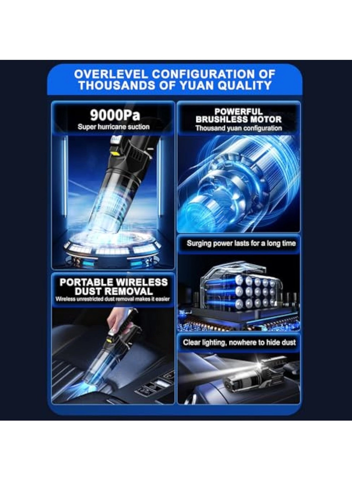 Handheld Car Vacuum Cleaner - 4000mAh