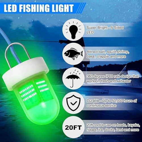 Underwater Fishing Light - 80W 40000 Lumens