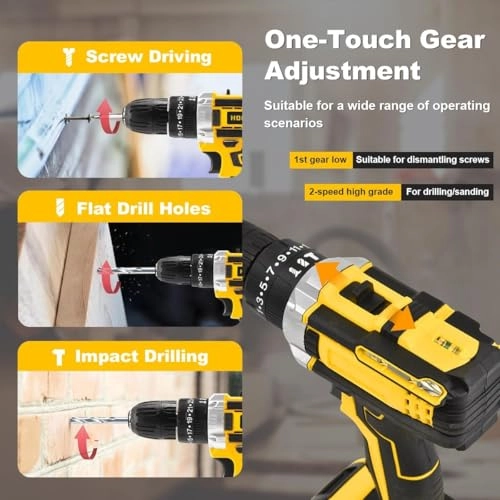 Cordless Drill Set - 48V 1300mAh