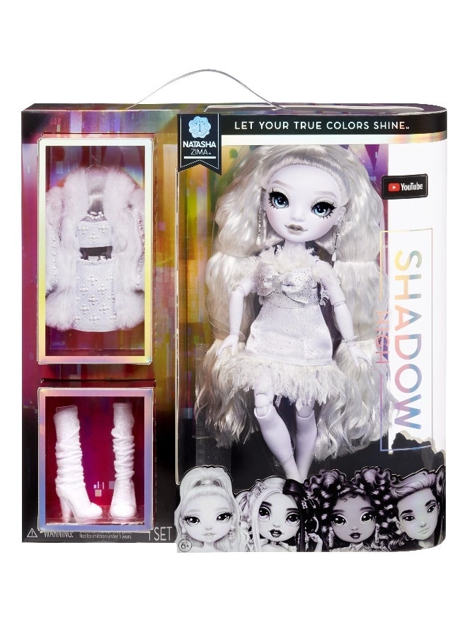 Rainbow High Natasha Zima Fashion Doll - Grayscale 11 inch 2 Designer Dove White Outfits Ages 6+