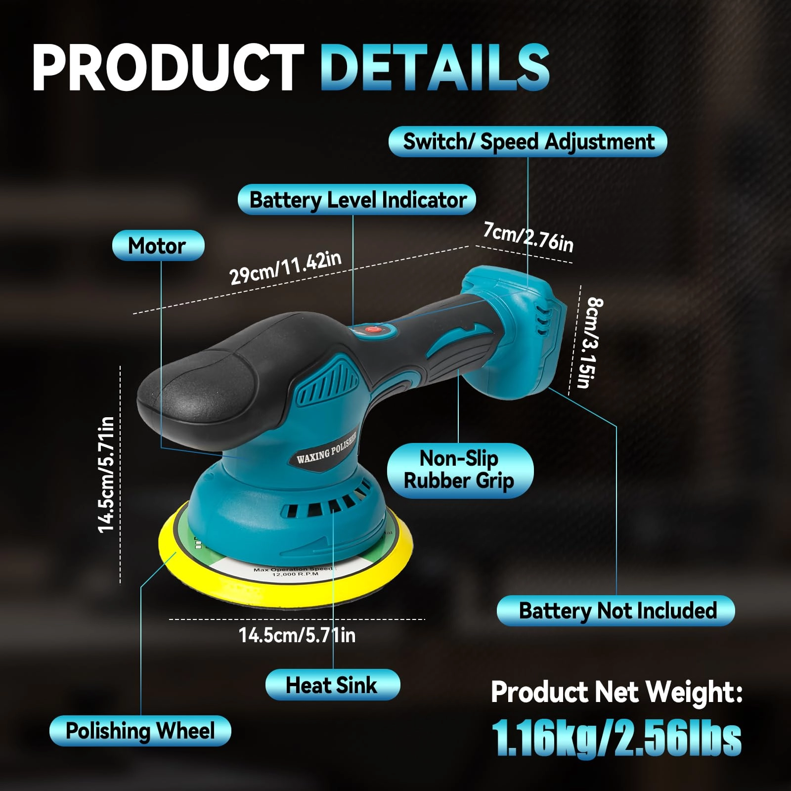 Cordless Car Buffer Polisher - 6 Inch