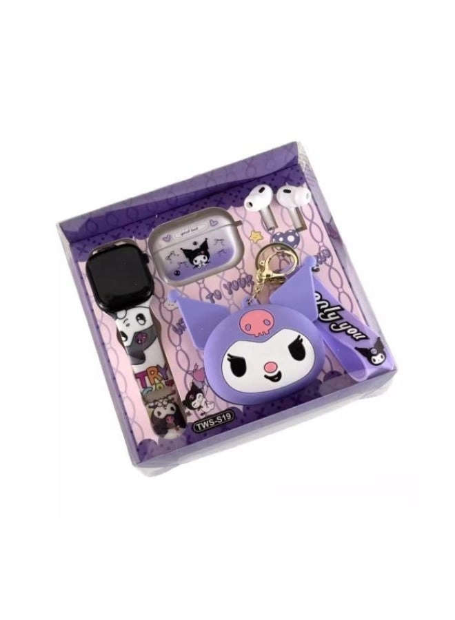 Smart Watch + Airpod + Keychain - Kuromi