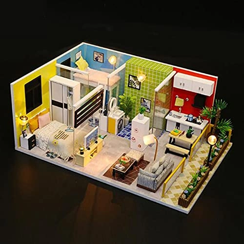 DIY Dollhouse Kit - 30x24.5x27.6 cm LED Light