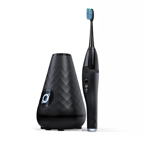 UV Sanitizing Sonic Toothbrush and Cleaning Station - Dual Speed Setting Black