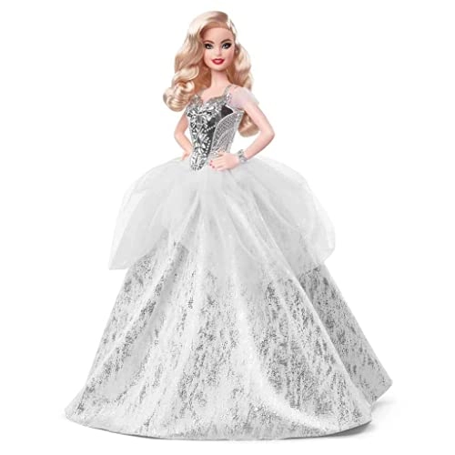 2021 Holiday Barbie - 12 Inch Blonde Wavy Hair Silver Gown Ages 6+