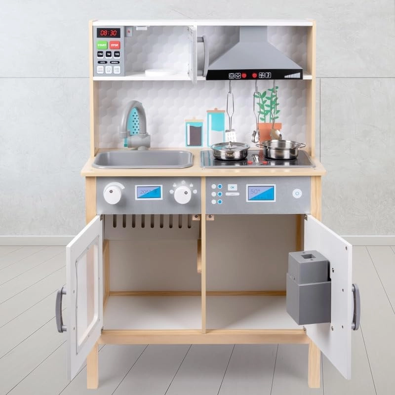 Kids Wooden Kitchen Pretend Playset (5551007-Bdj0923)