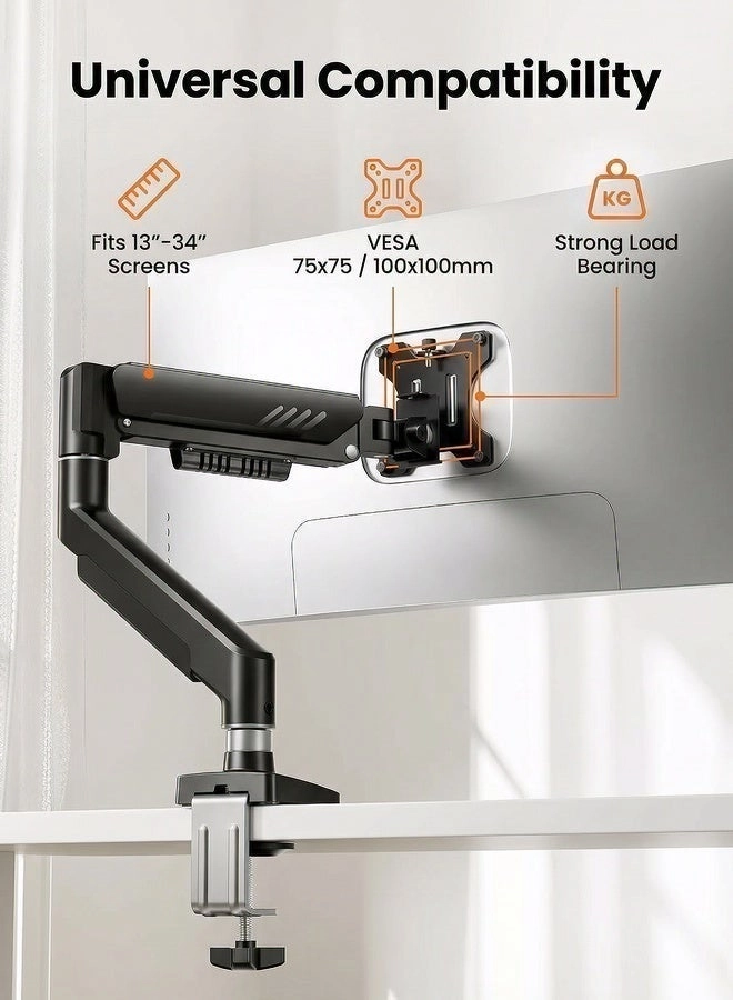 Desktop display single arm bracket - 13-34 inch 75x75/100x100mm