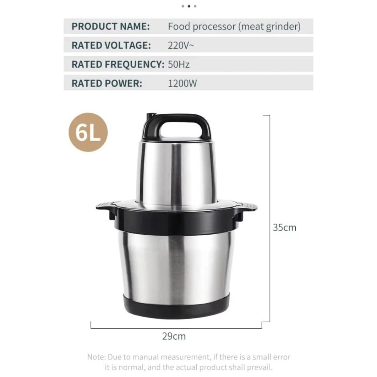 Meat Grinder - 6L Stainless Steel