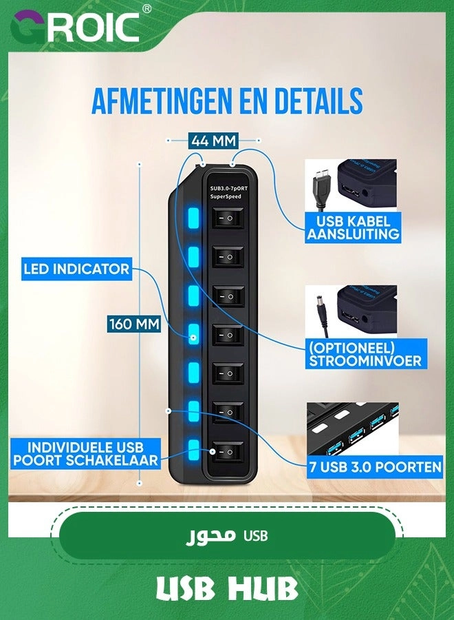 USB Hub - 4-Port 1xUSB3.0 3xUSB2.0
