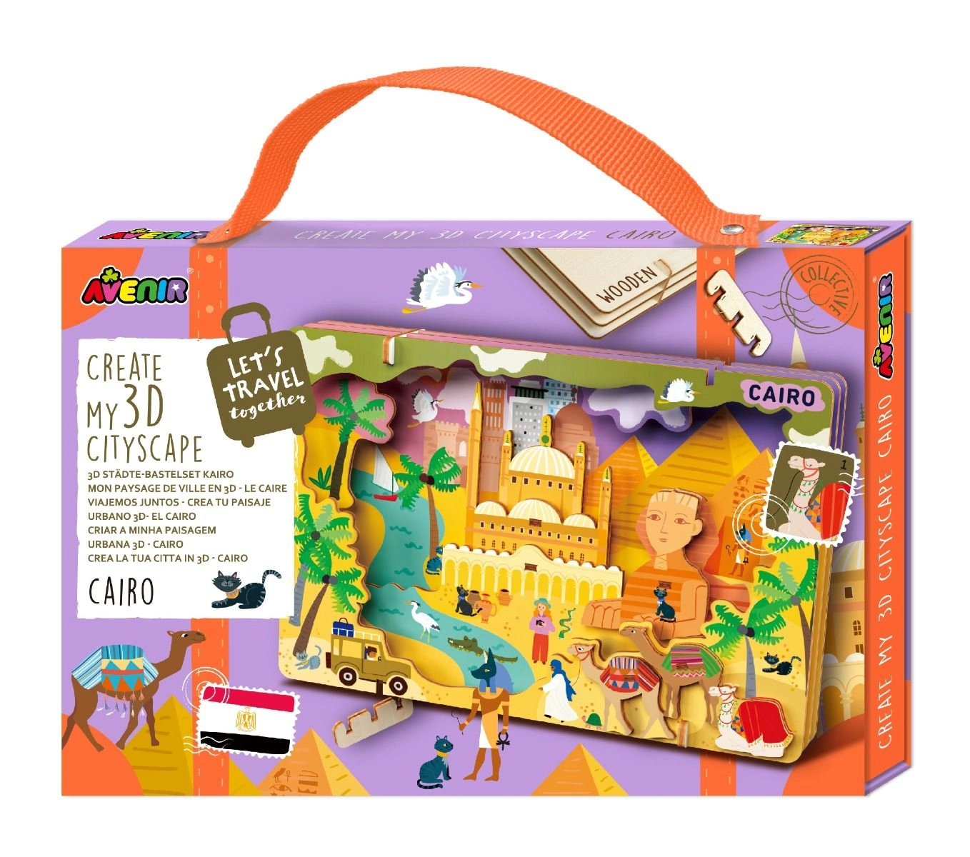 Avenir Lets Travel Together 3D Cityscape - Cairo Wooden