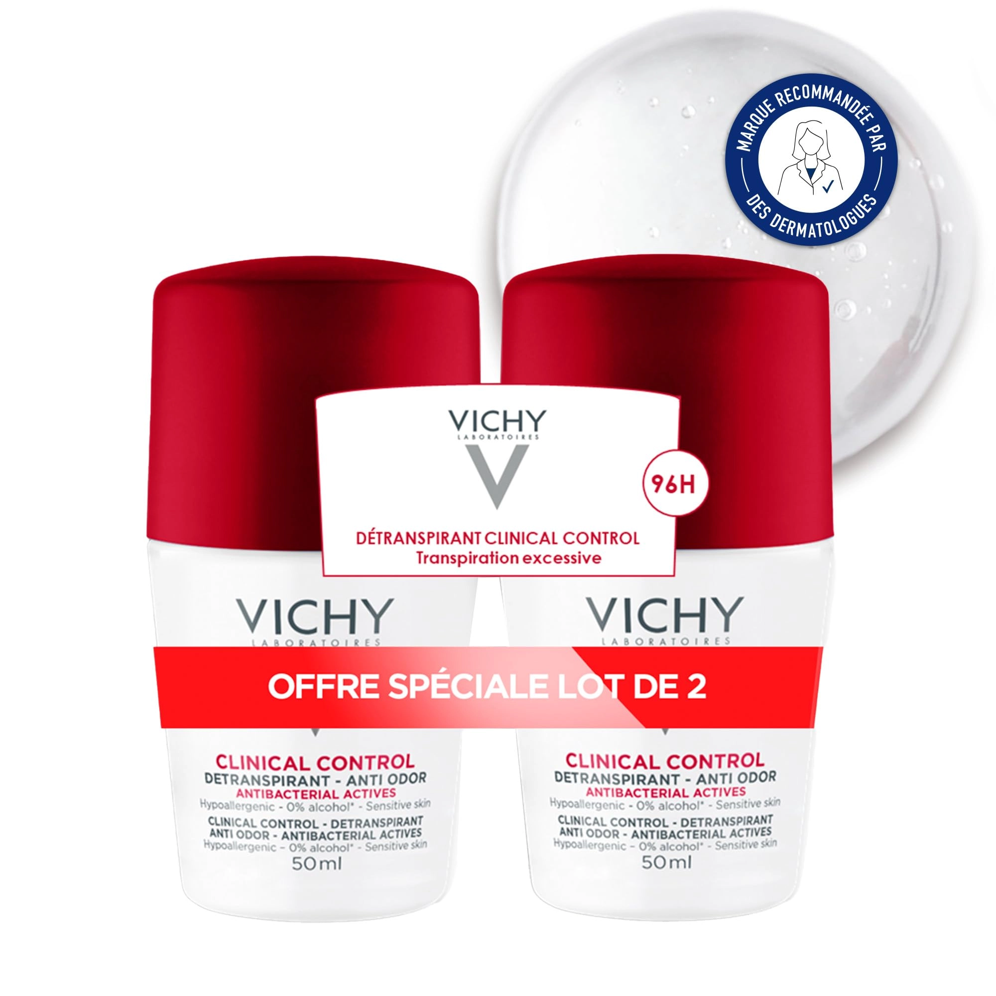 Vichy Stress Resist Deodorant - 2 x 50ml Bundle