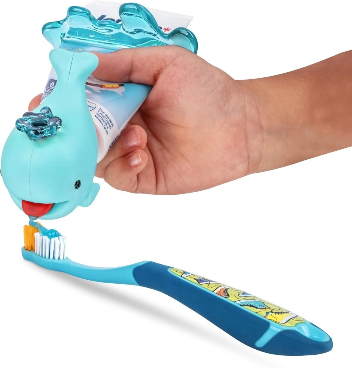 Flipper Toothpaste Squirter Whale - Light Blue 3 +