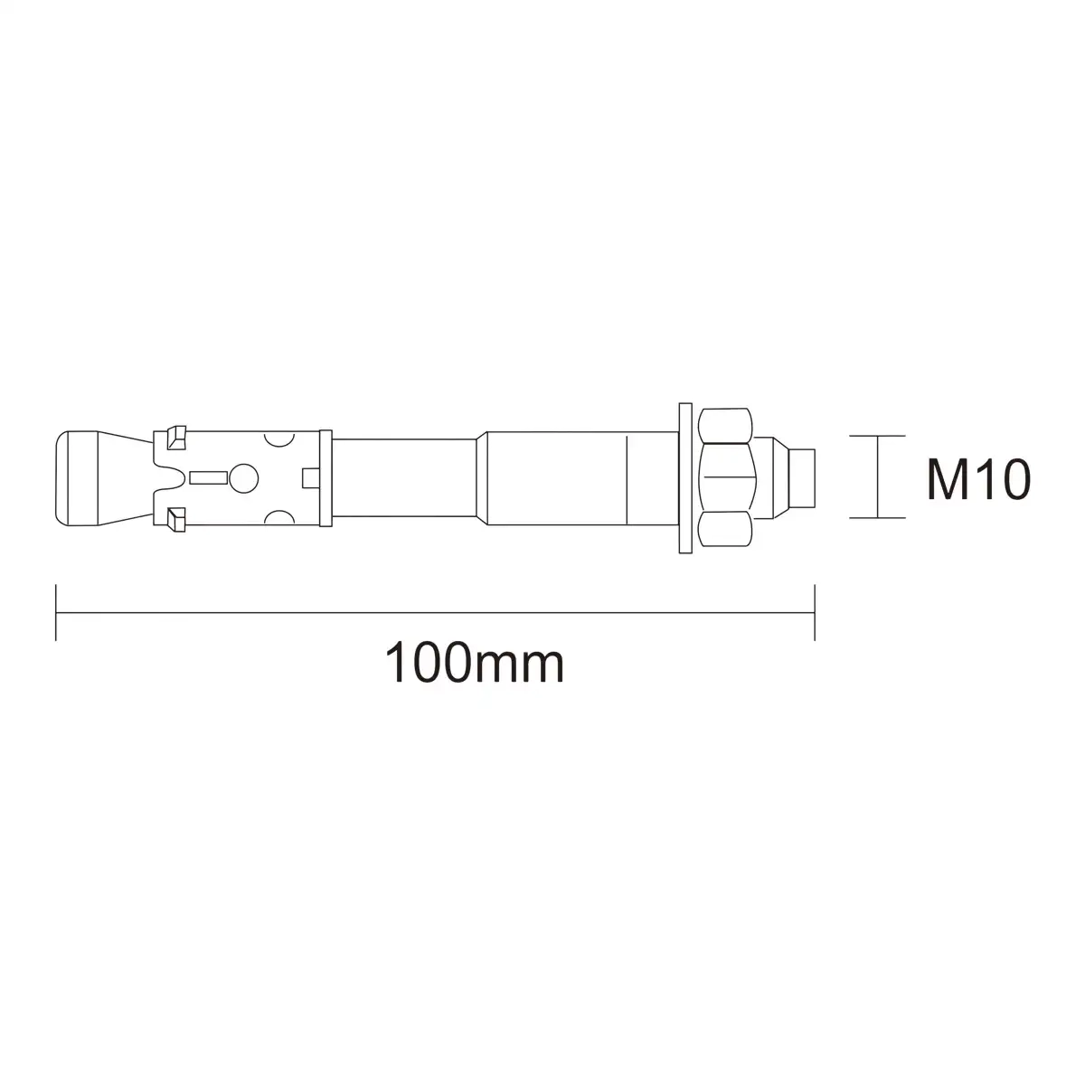 Steel Through Bolt Pack 10mm 100mm