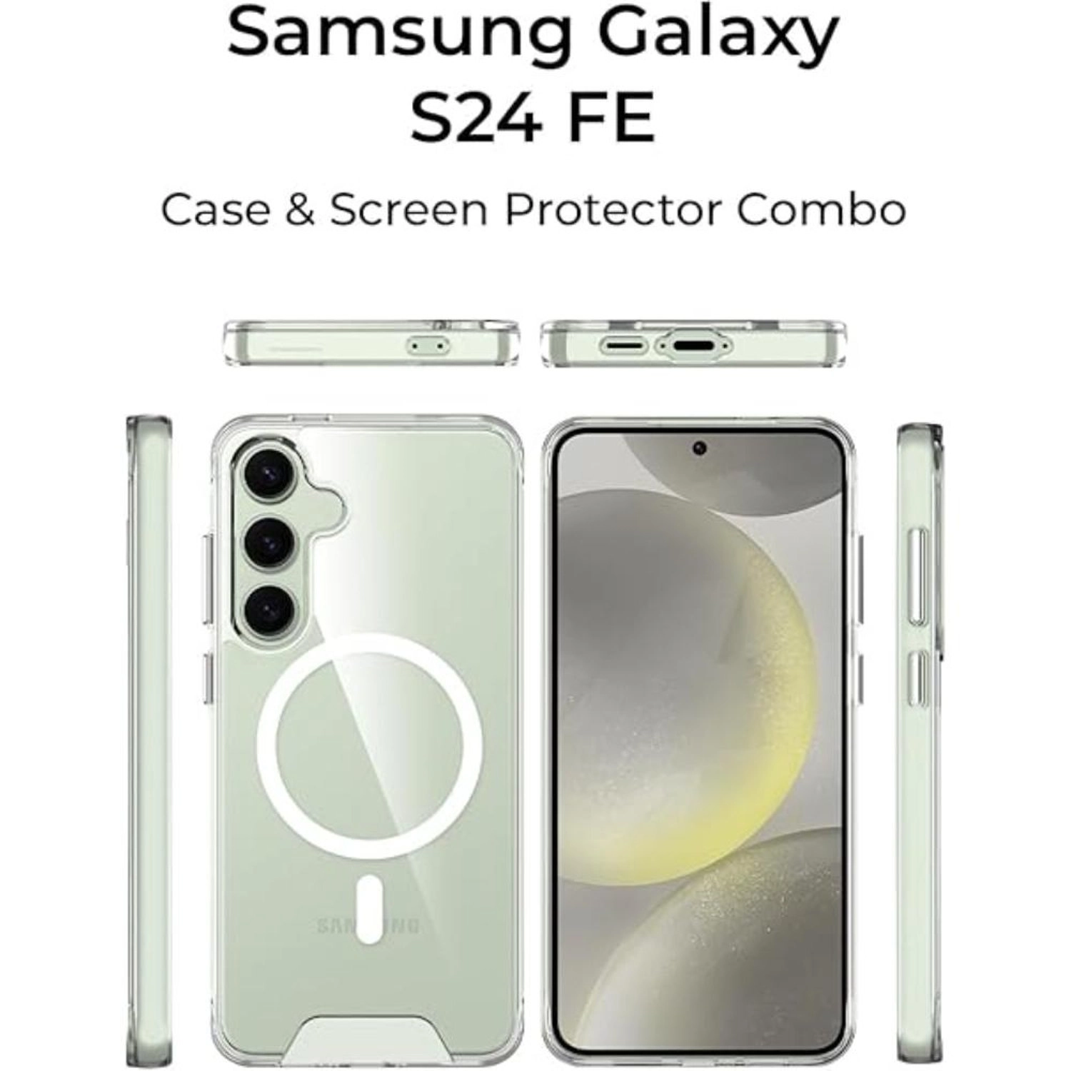 GMBS24FE Clear Case with MagSafe for Samsung Galaxy S24 FE + Screen Protector