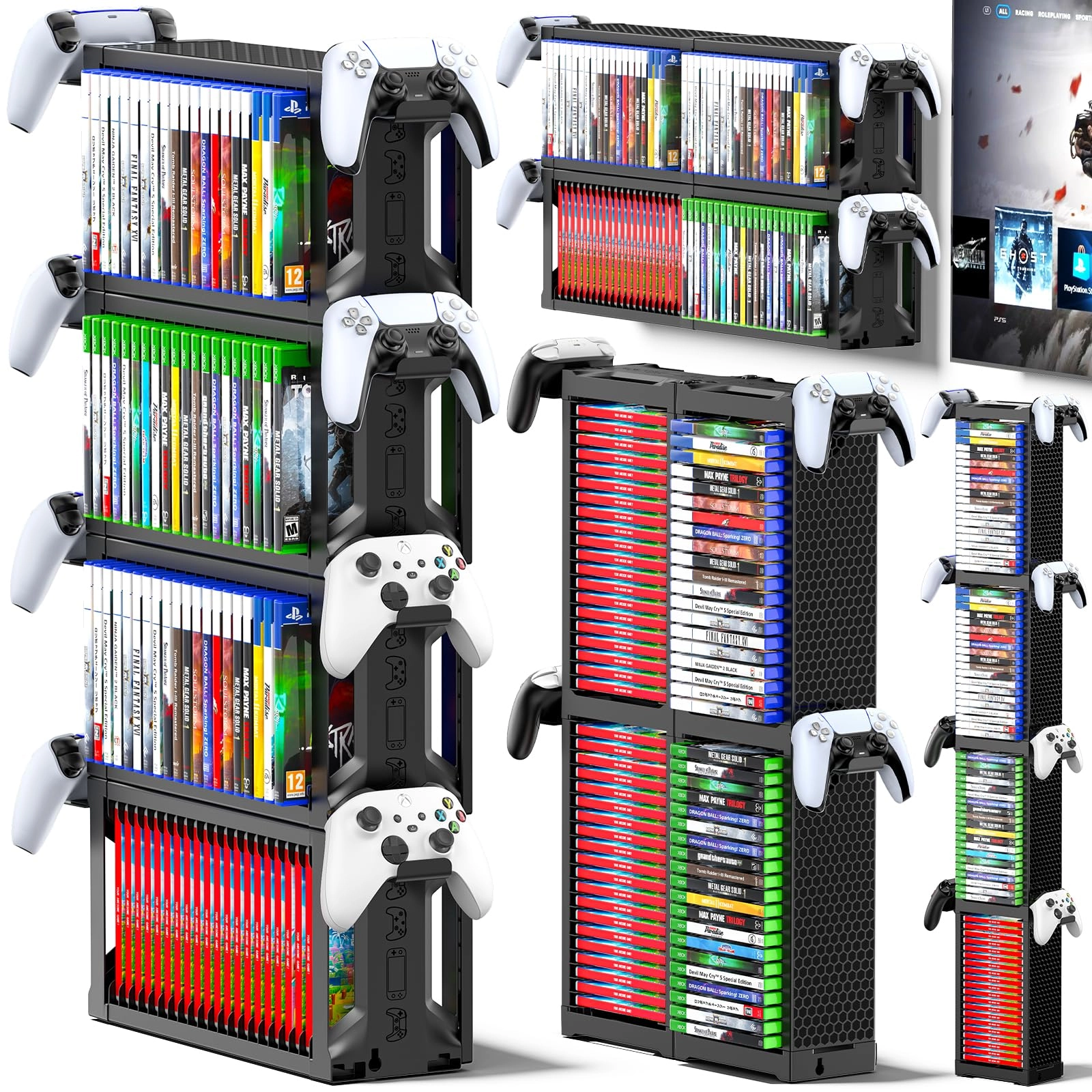 Kytok Video Game Disc Rack Tower - PS5 PS4 XBOX One Series Nintendo Switch