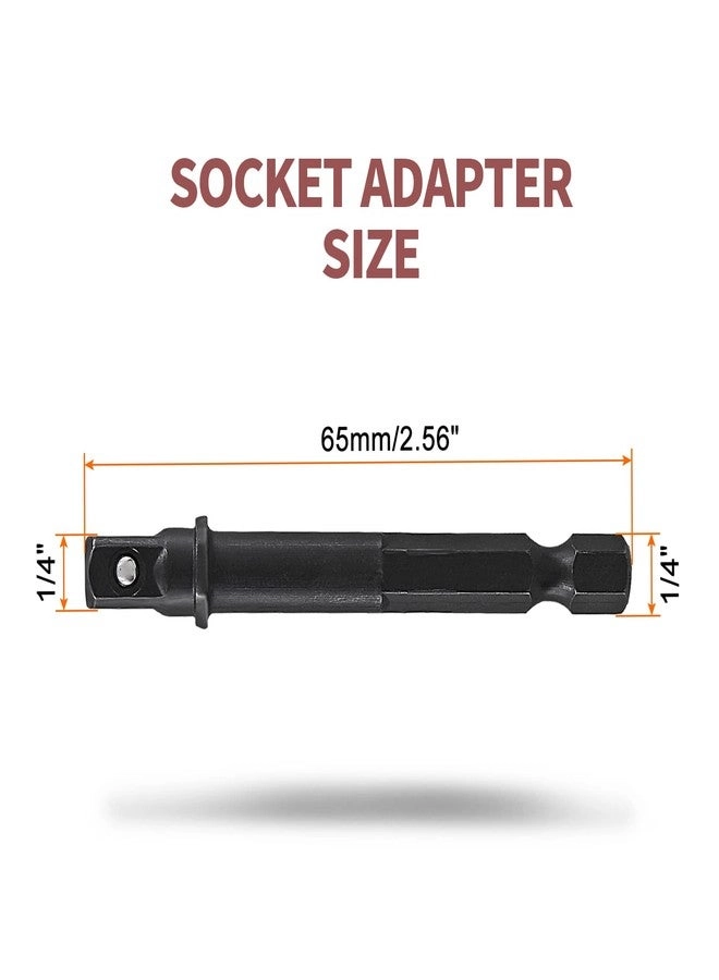 Square Socket Bit Adapter - 5 Pcs 1/4 Hex