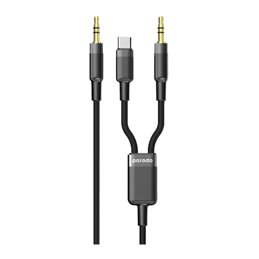 Porodo Multi-Device Aux 3.5mm Type-C Lightning Cable - 4Ft/1.2M