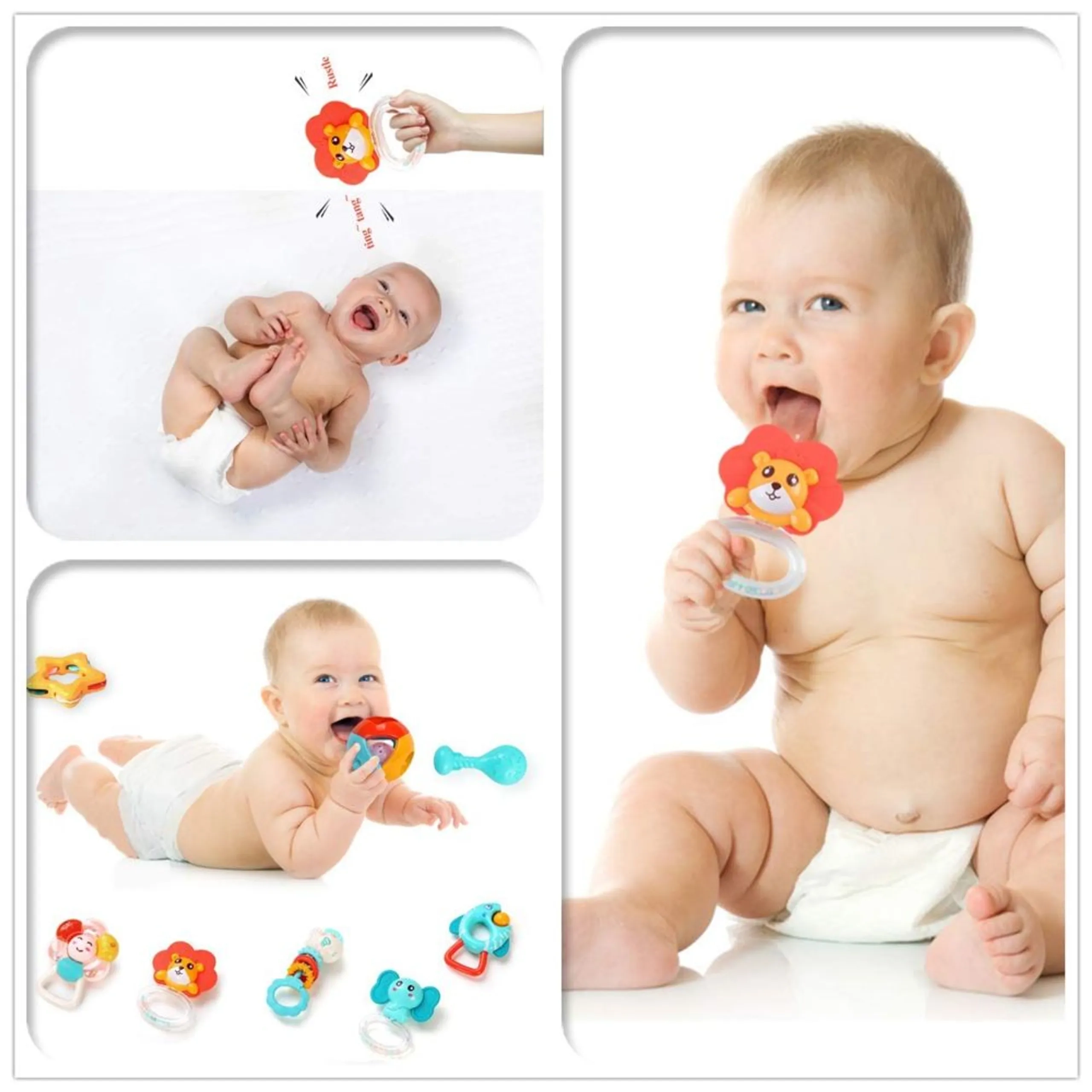 Baby Rattles And Teether Toy Set - 0 month and above BPA-free 7Pcs