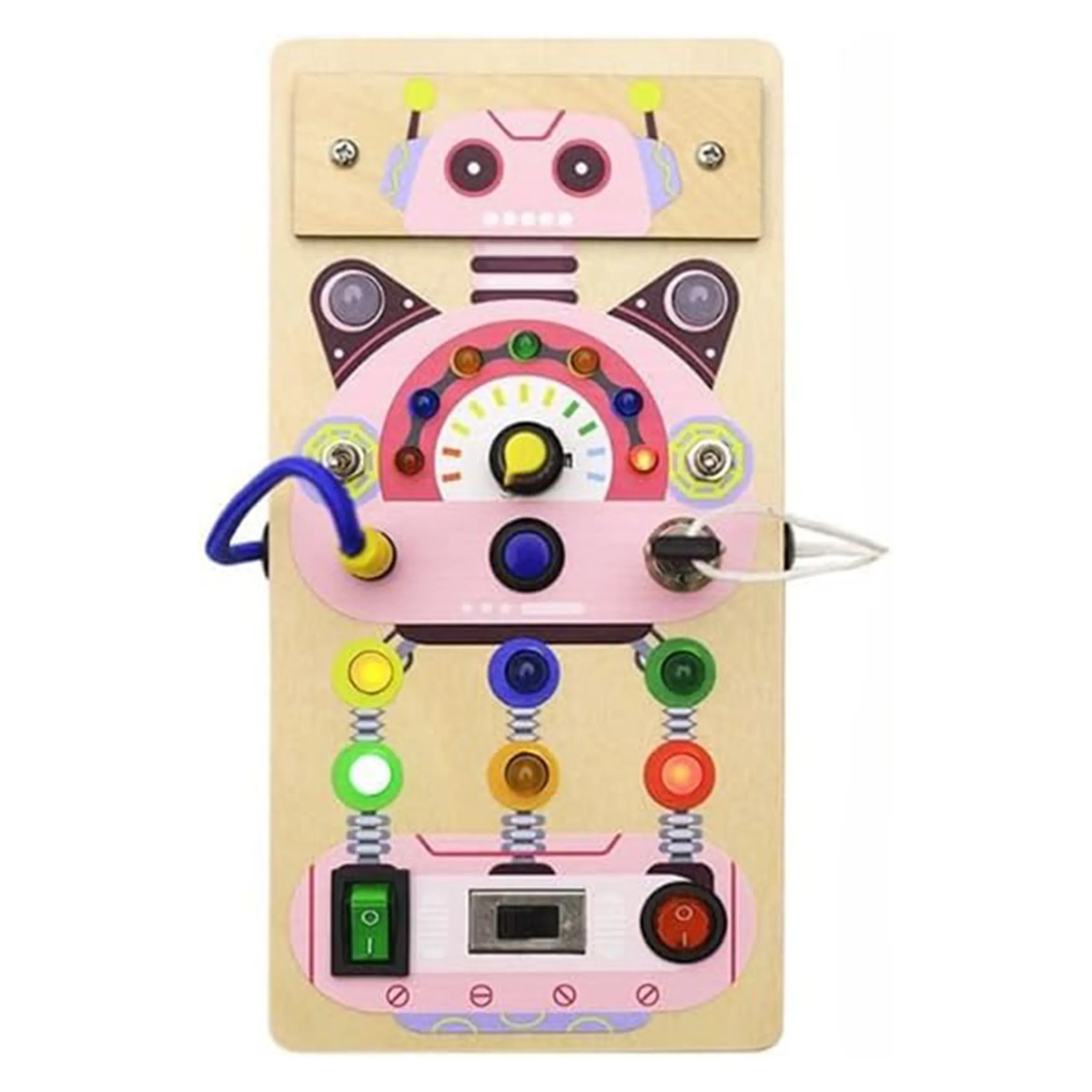 Sybil's Pink Robot Busy Board - Police Car Shape Ages 3+