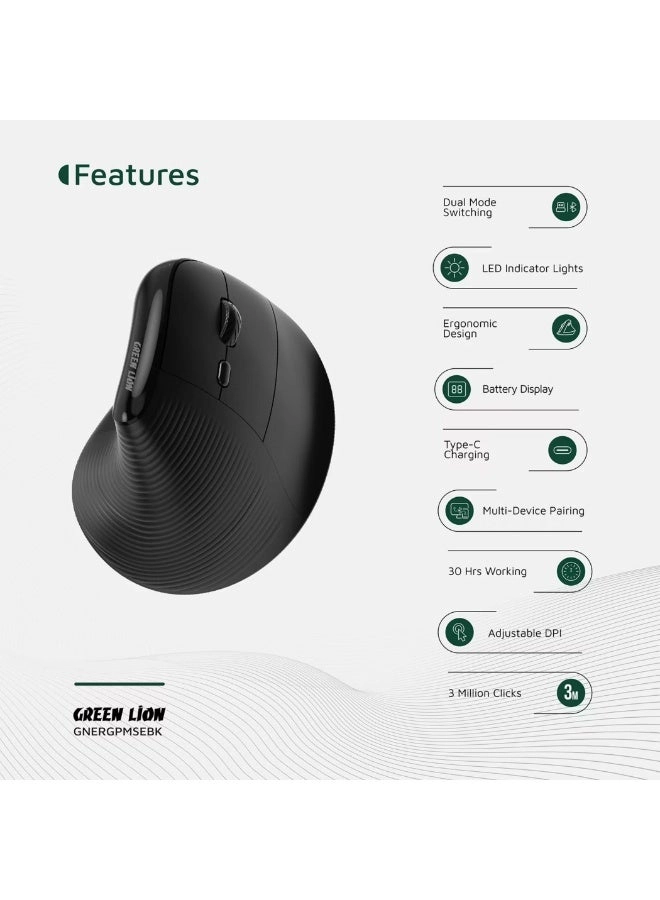 Ergo Grip Vertical Mouse - 2.4 GHz Bluetooth