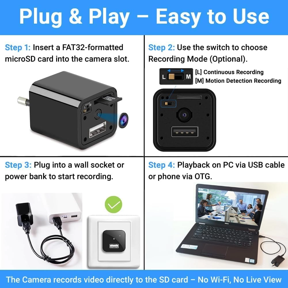 Mini Hidden Camera - 256GB 1080p